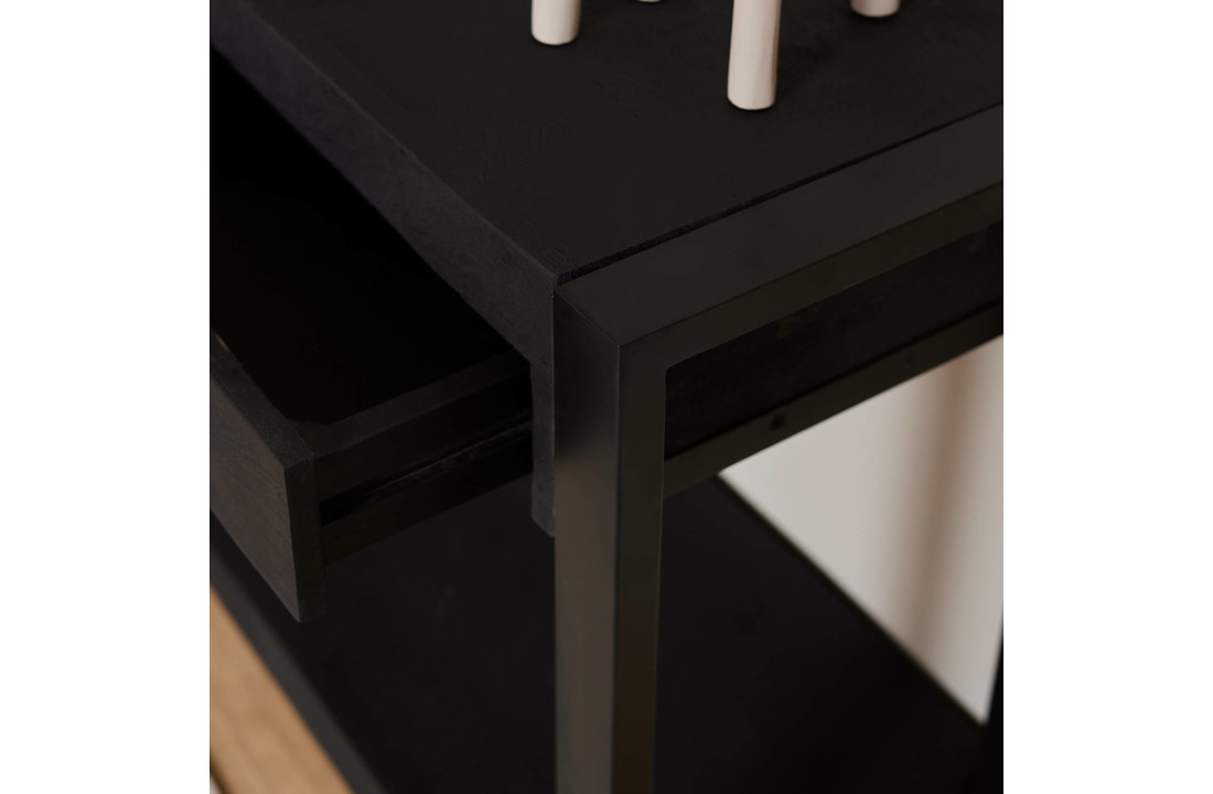 Zwarte sidetable Britt Black | 180 cm