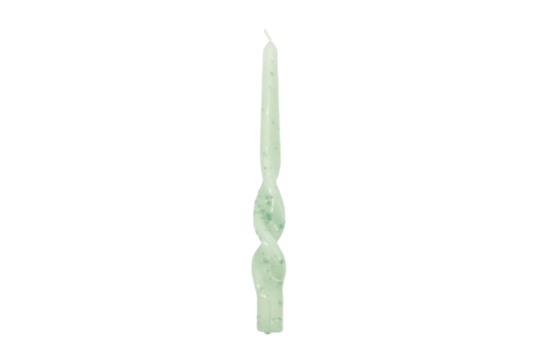 Kaarsen Swirly - green (set van 4)