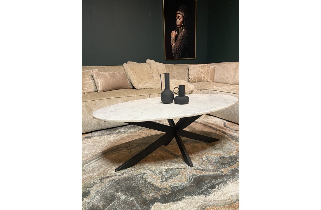 Salontafel Faye | Ovaal | Wit marmer