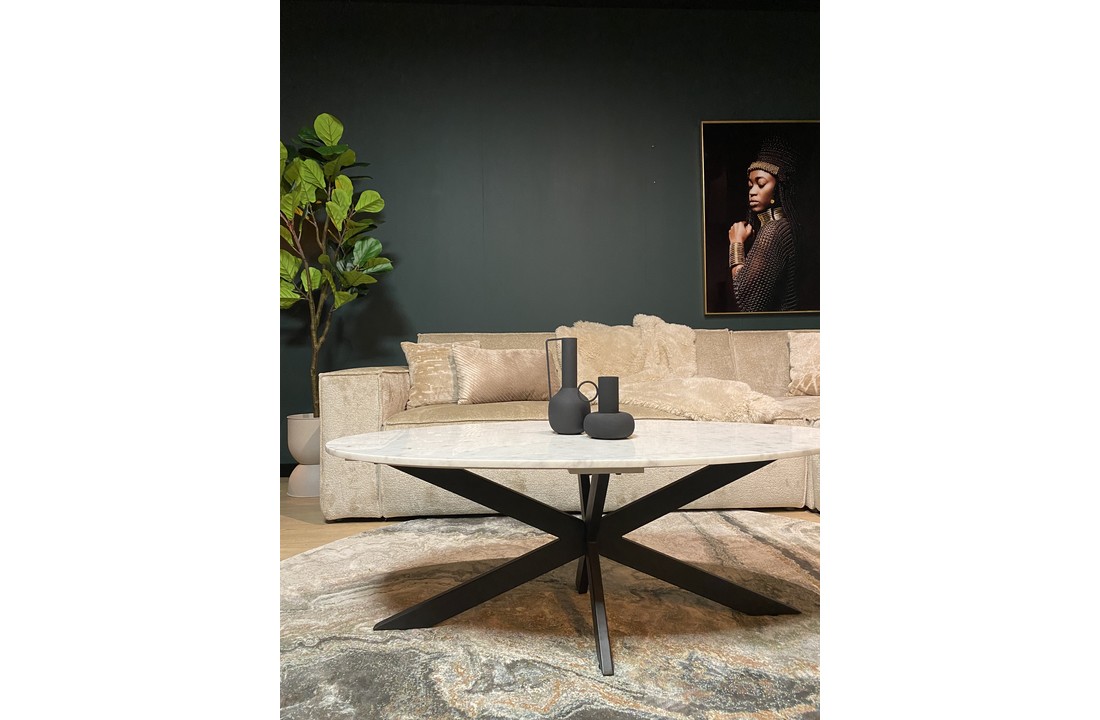 Salontafel Faye | Ovaal | Wit marmer