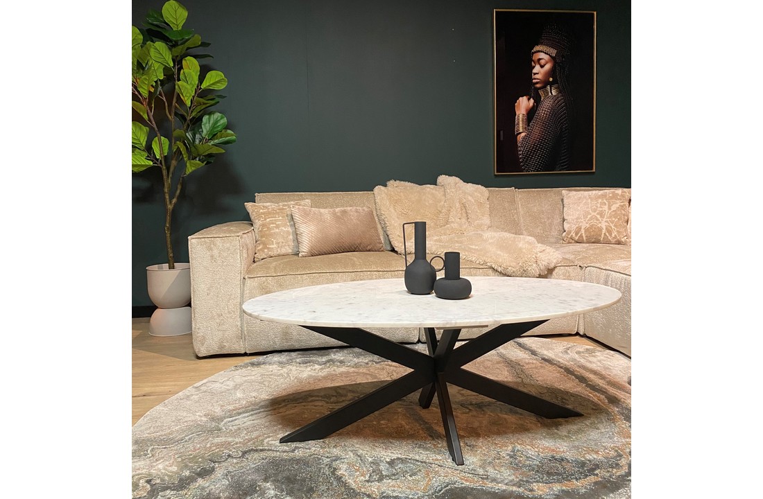 Salontafel Faye | Ovaal | Wit marmer