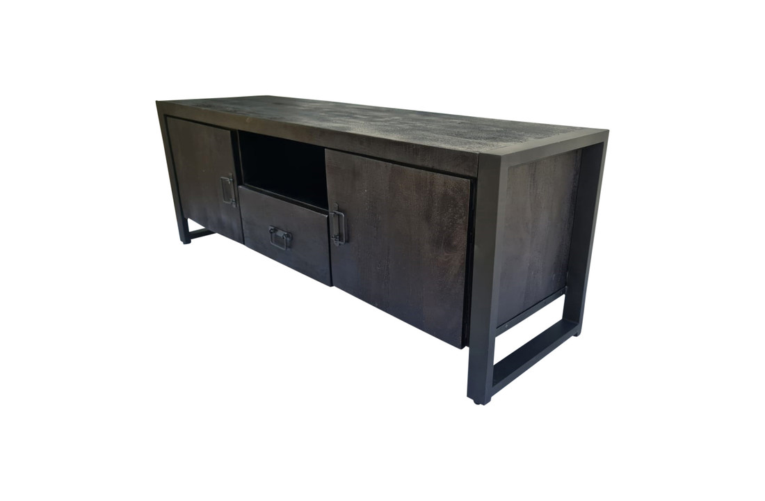 Tv meubel Britt Black 150 cm | Twee deuren en een lade