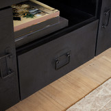 Tv meubel Britt Black 150 cm | Twee deuren en een lade