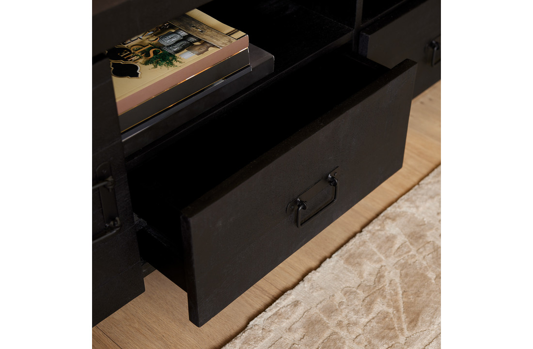 Tv meubel Britt Black 200 cm | Twee deuren en twee lades