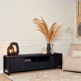 Tv meubel Britt Black 200 cm | Twee deuren en twee lades