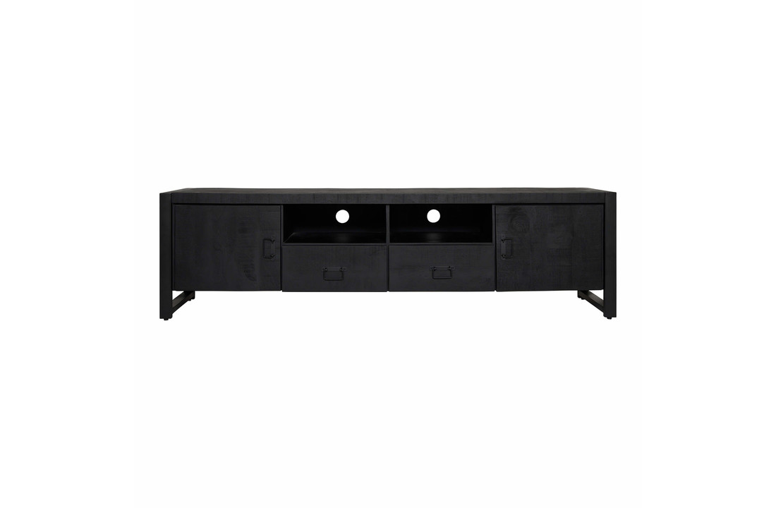 Tv meubel Britt Black 200 cm | Twee deuren en twee lades