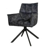 Eetkamerstoel Dani | Velvet Antraciet