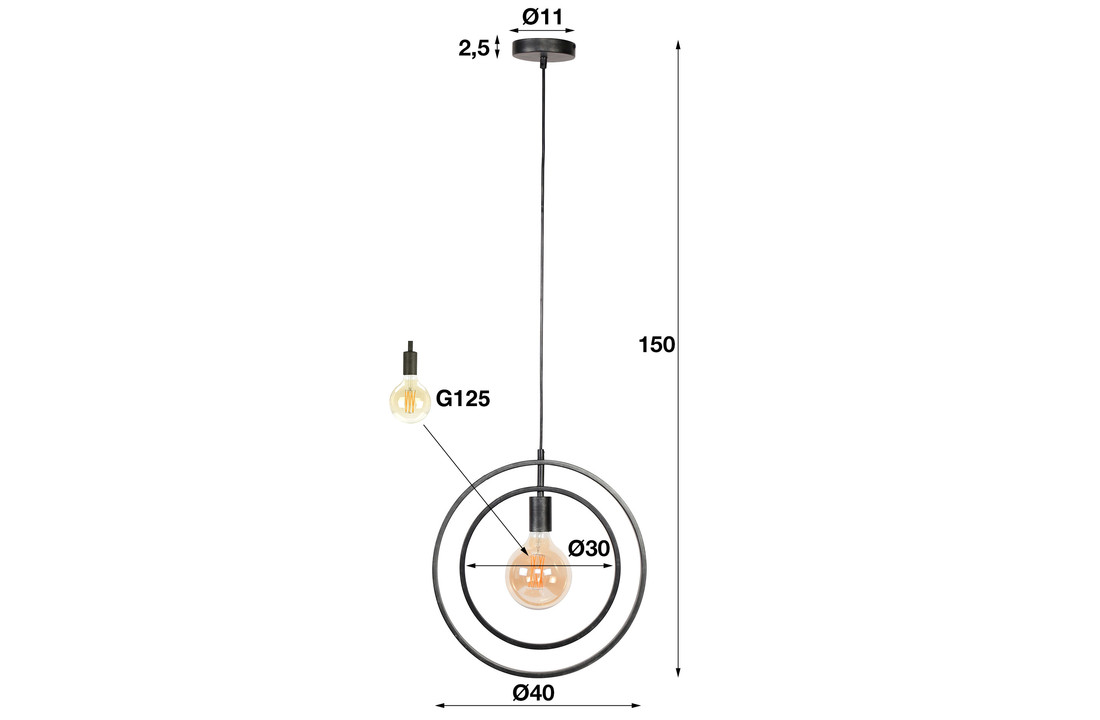 Metalen hanglamp | Scranton 1L