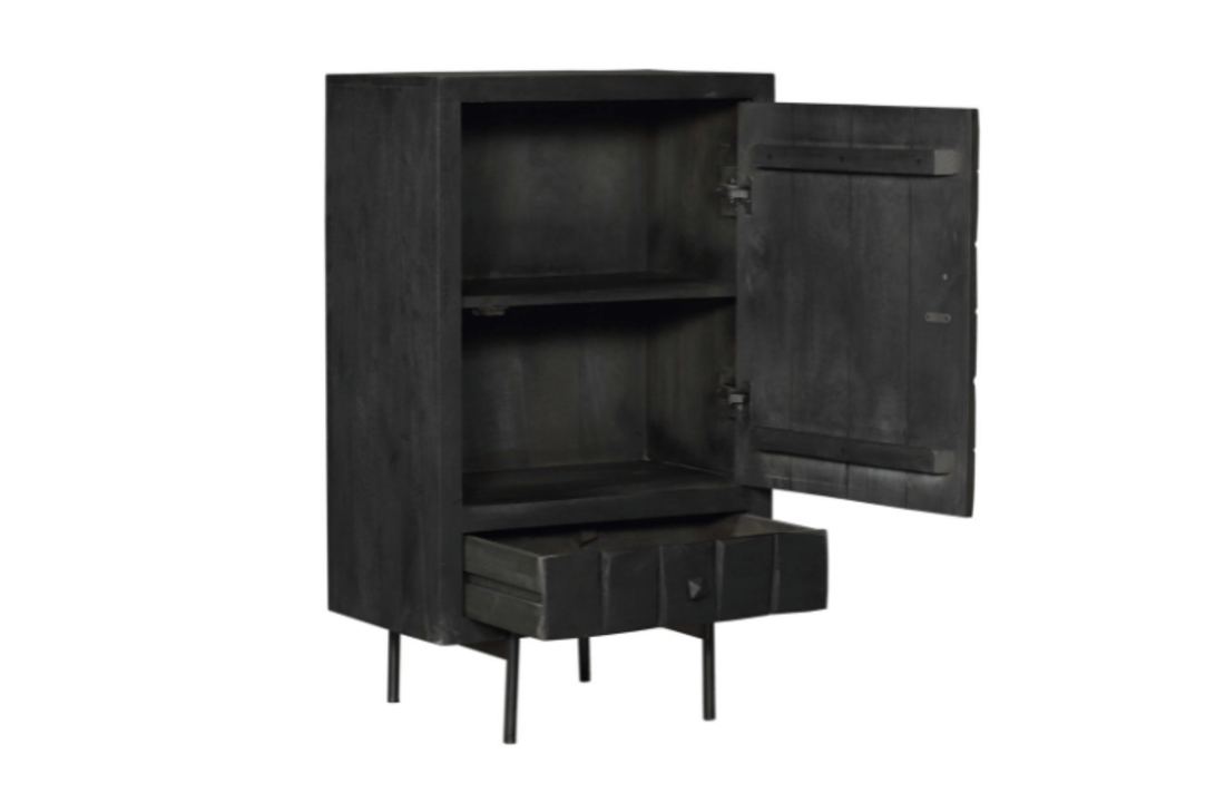Kabinet kast Brandy Black | 1 deur 1 lade
