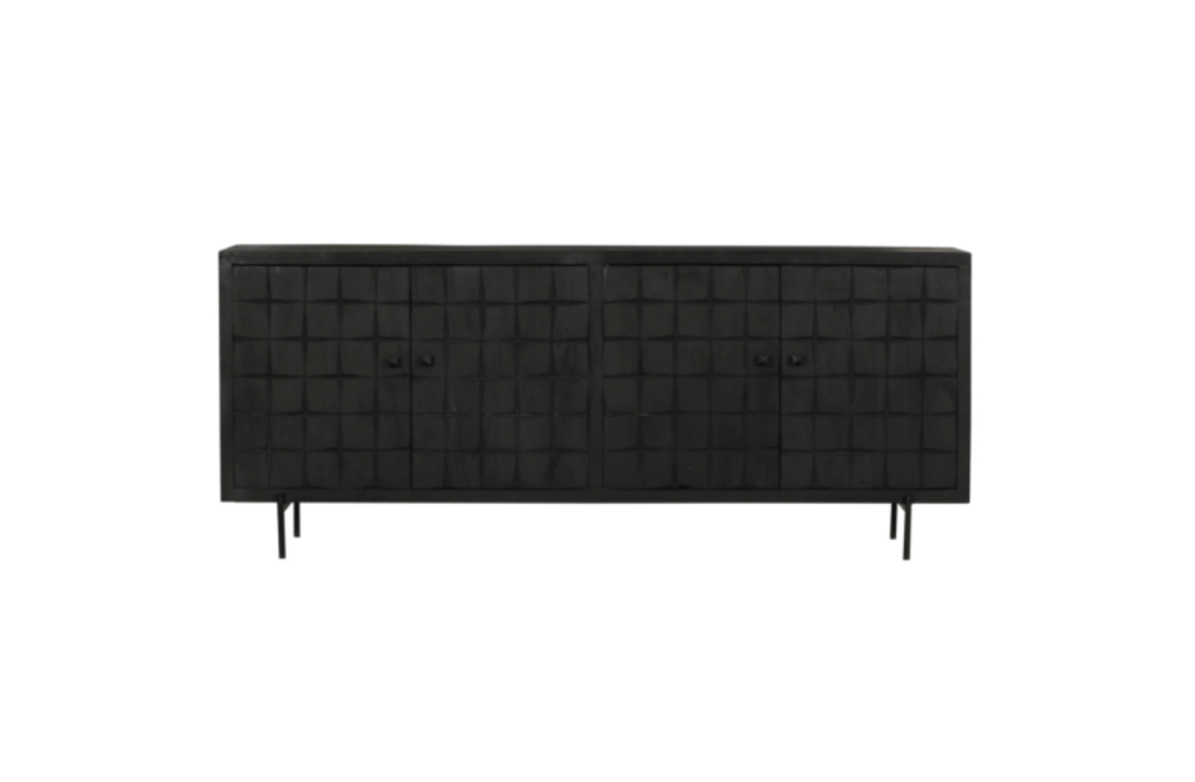 Dressoir Brandy Black | 220 cm | 4 deuren
