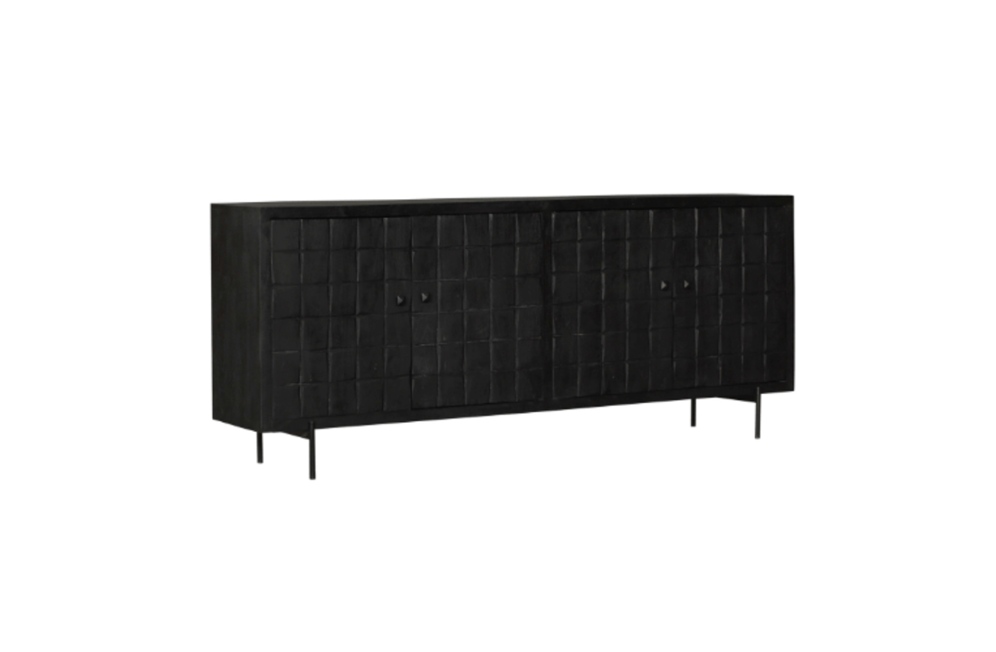 Dressoir Brandy Black | 220 cm | 4 deuren