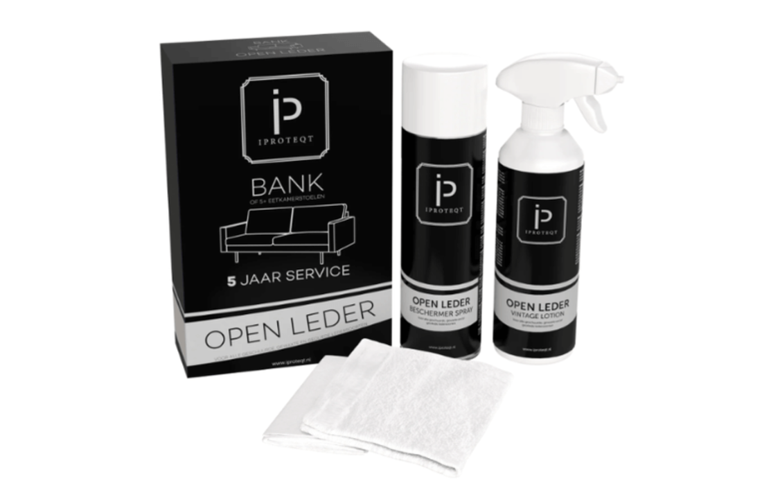 iProteqt Open Leder - Bank / 5 eetkamerstoelen