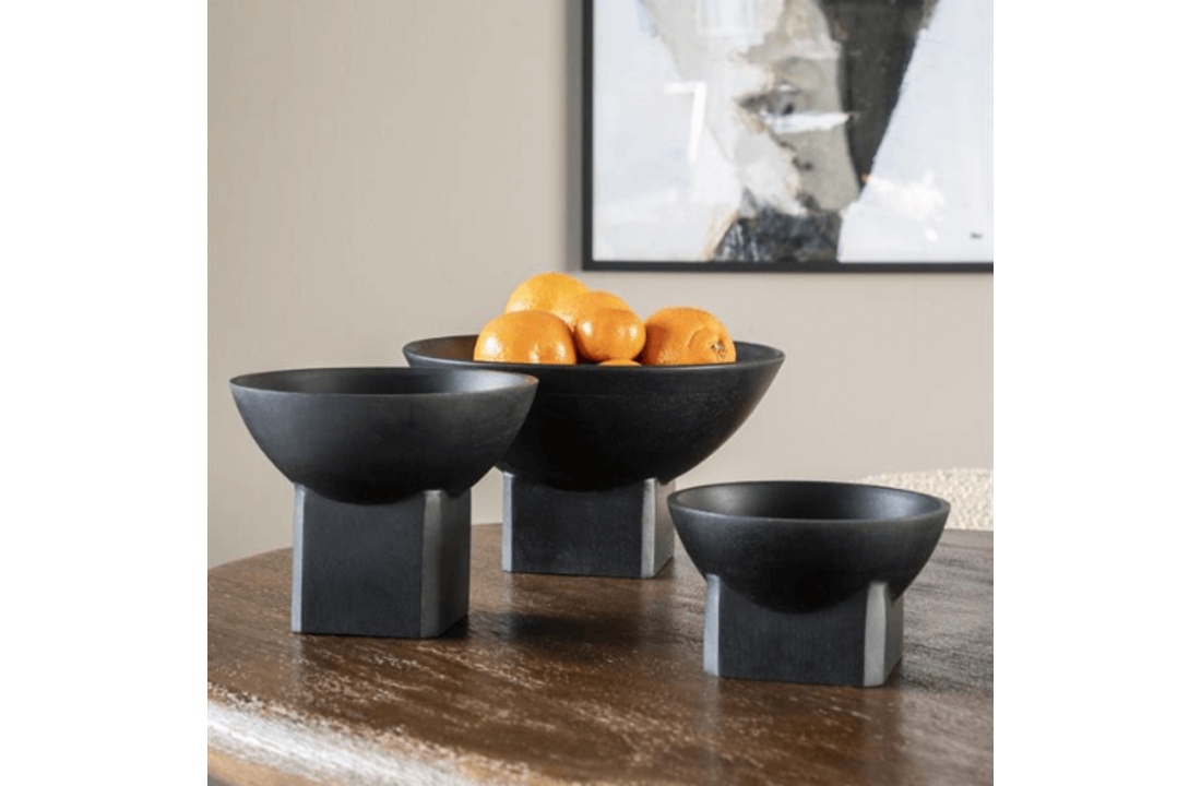 Houten schaal Bora large - black