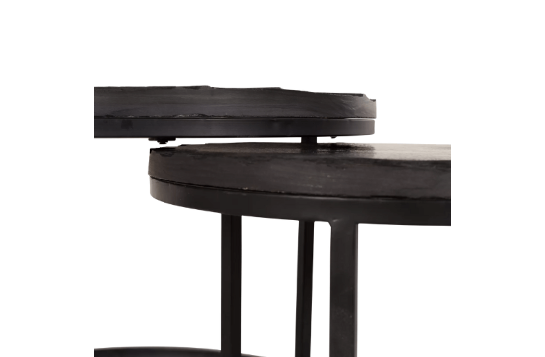 Salontafel set Ora | Zwart kadappa stone 60-45 cm