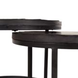 Salontafel set Ora | Zwart kadappa stone 60-45 cm