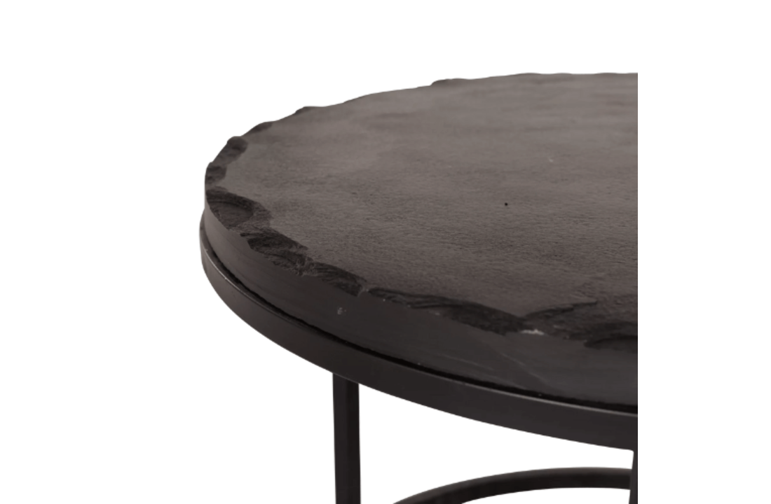 Salontafel set Ora | Zwart kadappa stone 60-45 cm