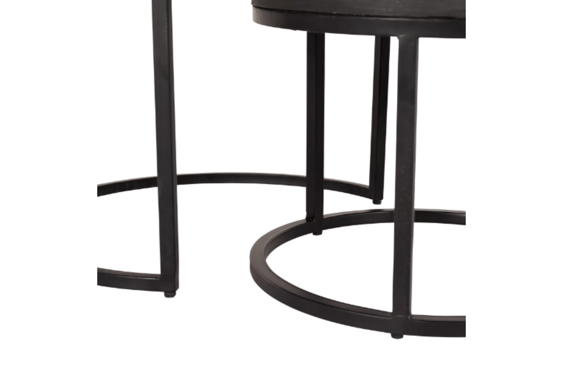 Salontafel set Ora | Zwart kadappa stone 60-45 cm