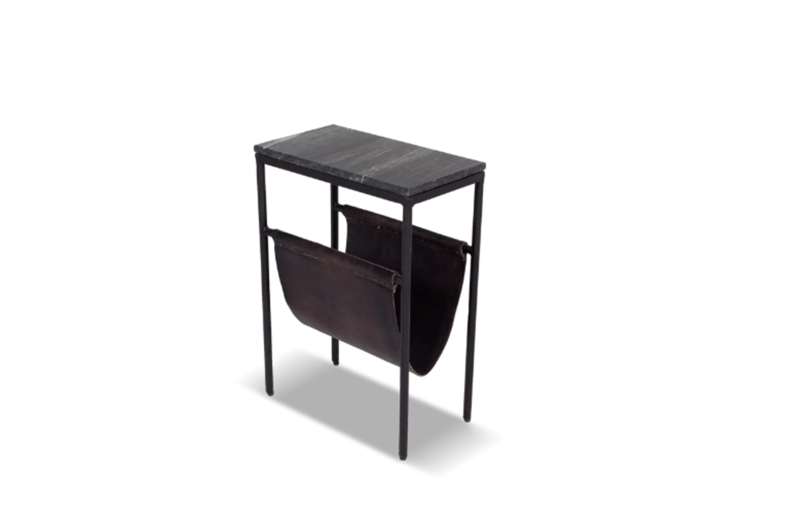 Bijzettafel Bow | Zwart marmer 45 cm