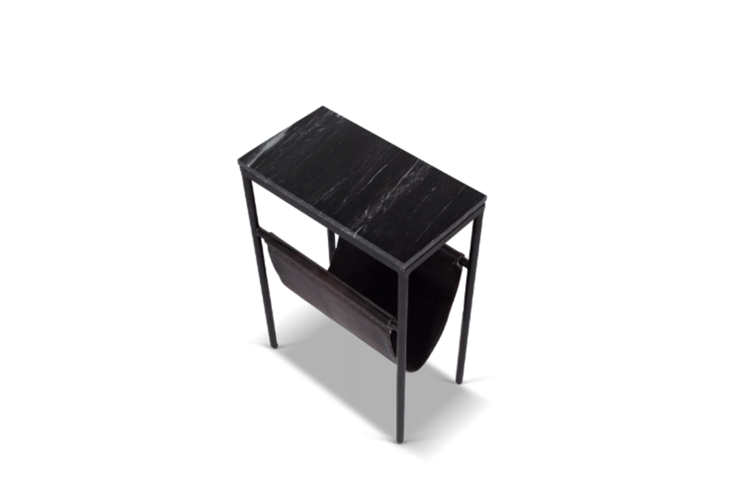 Bijzettafel Bow | Zwart marmer 45 cm