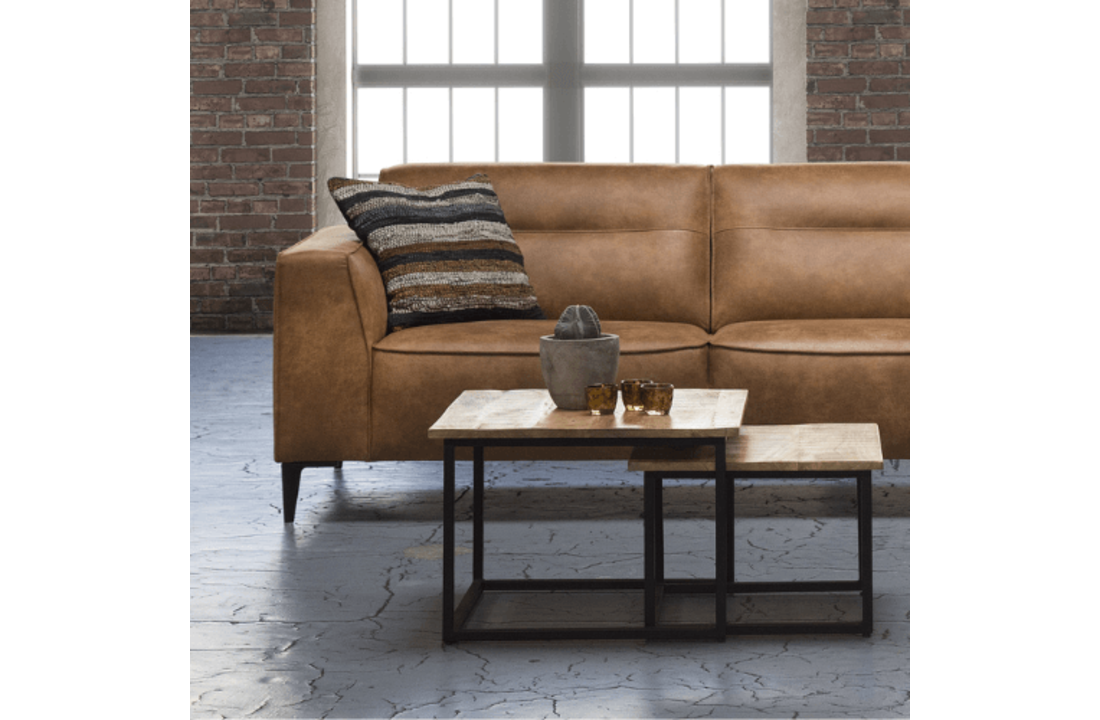 Hoekbank Dakota | Cognac bruin