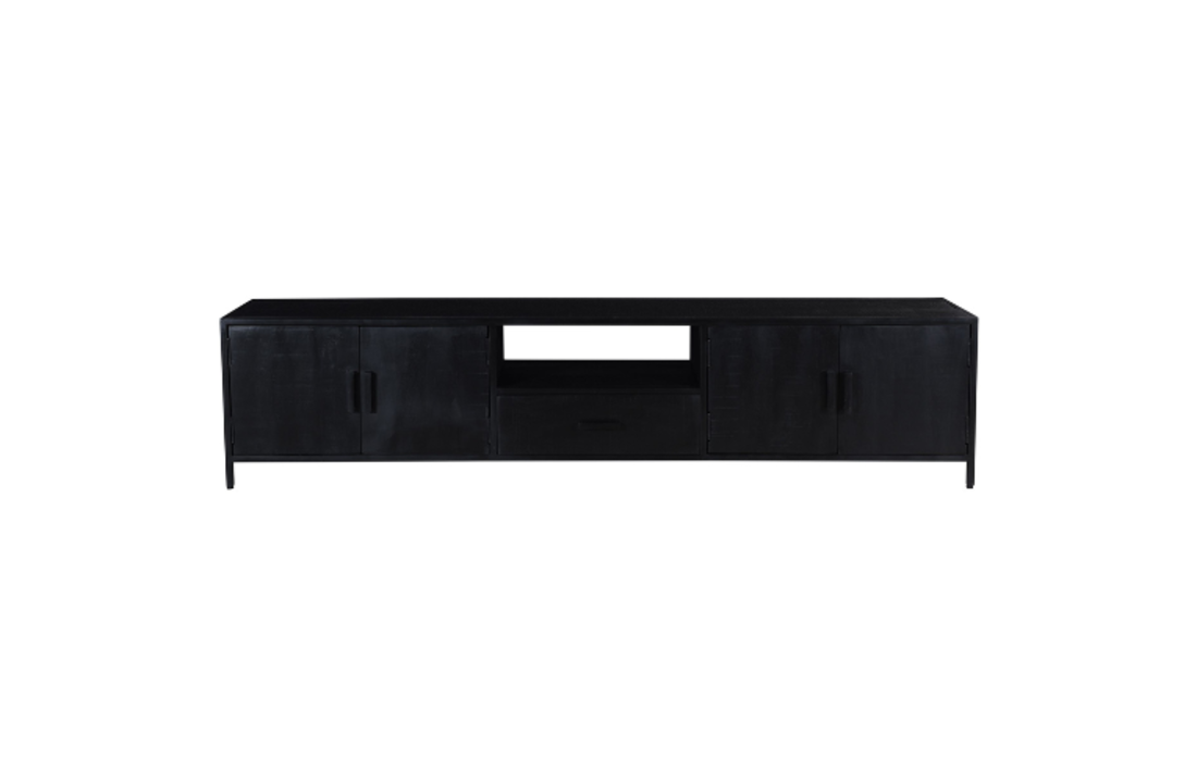 Zwart tv-meubel Kala | 220 cm