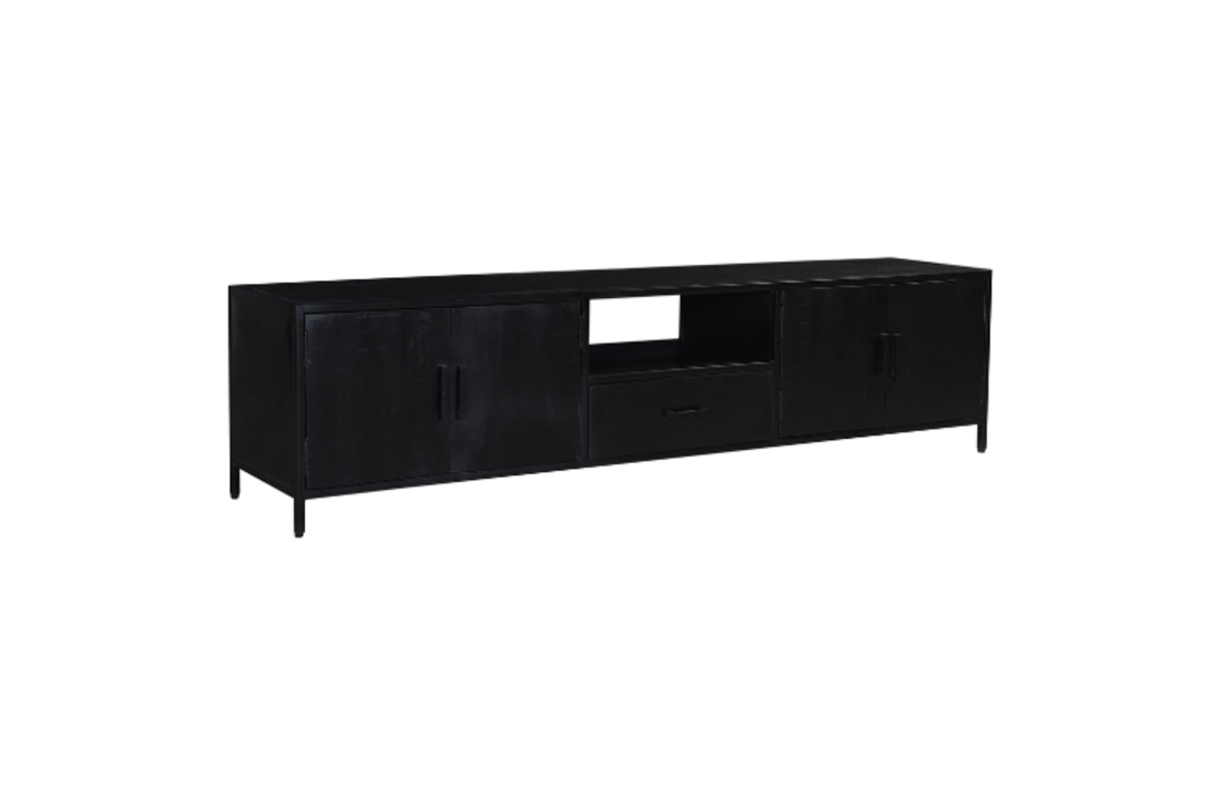 Zwart tv-meubel Kala | 220 cm