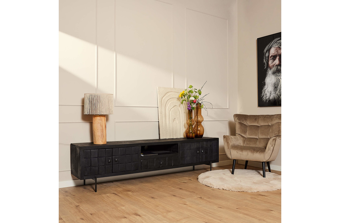 TV meubel Brandy Black | 220 cm