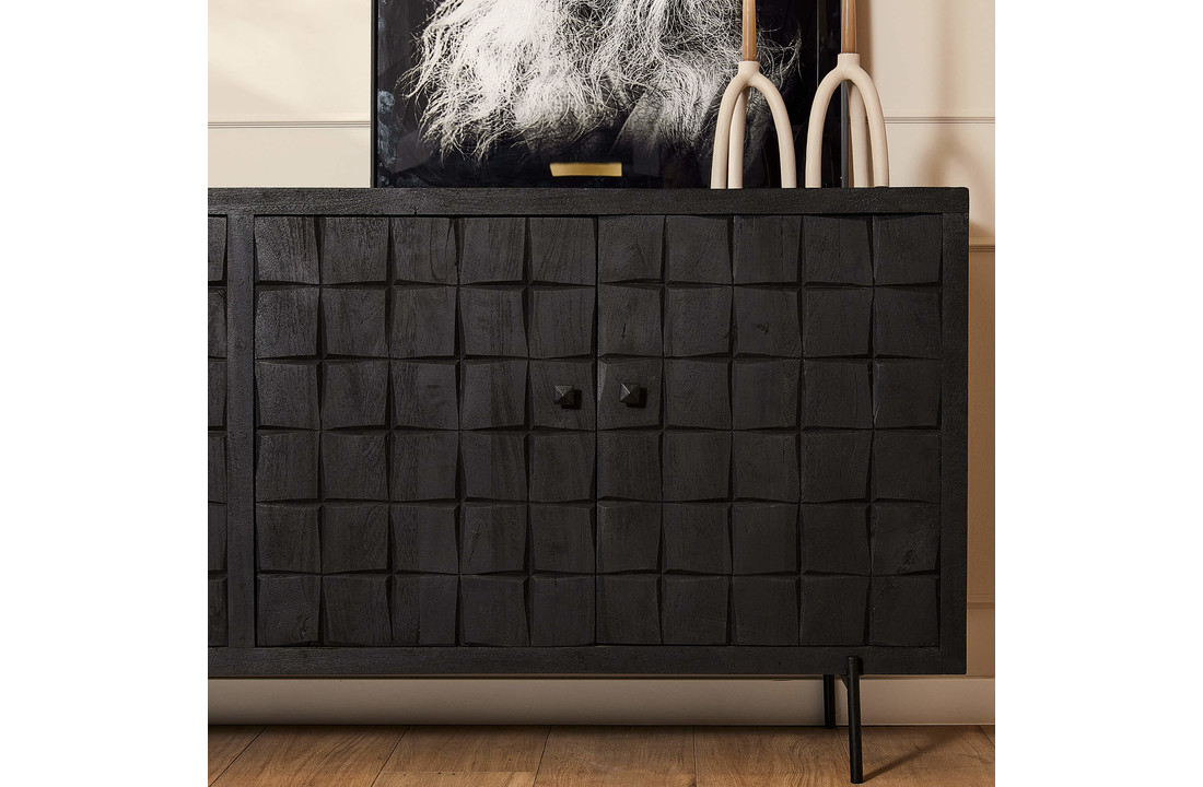 Dressoir Brandy Black | 220 cm | 4 deuren