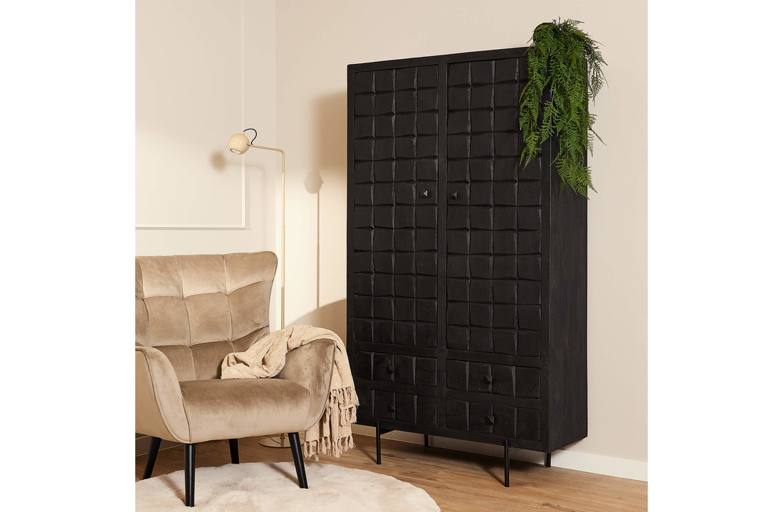 Kabinet Brandy Black | 2 deuren 4 lades
