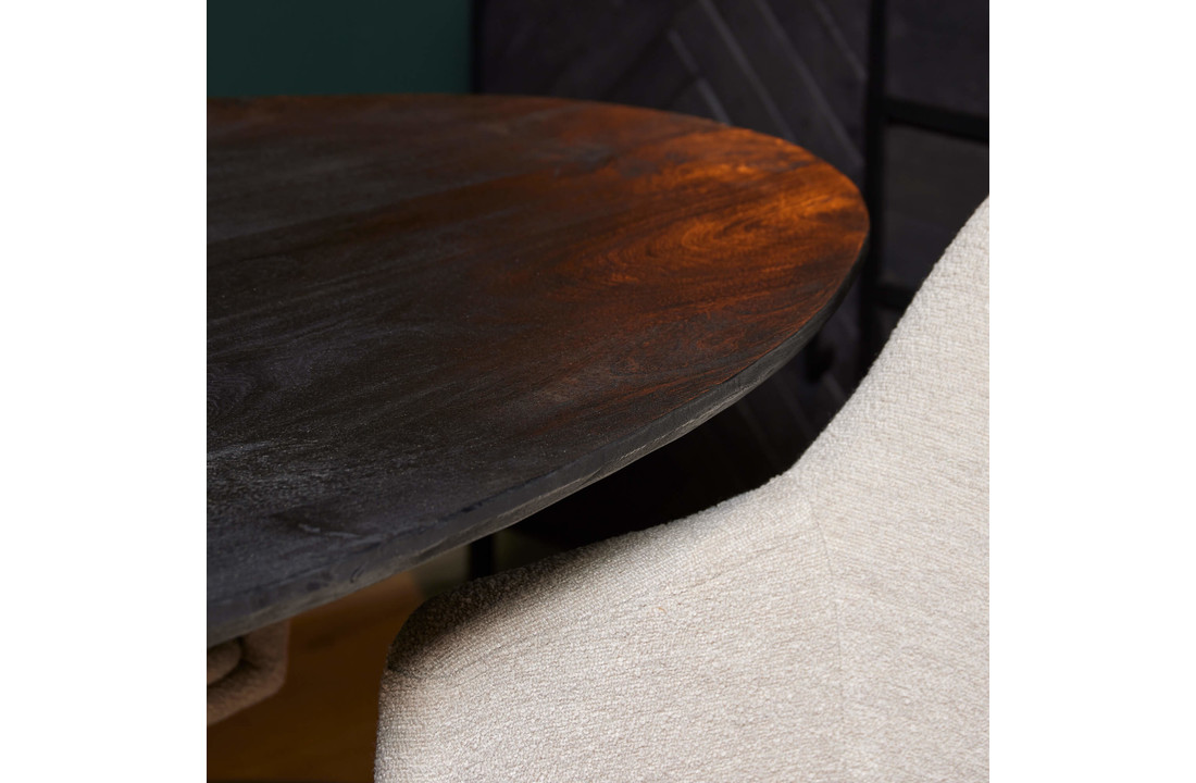 Ovale eettafel zwart 210 cm | New York | Mangohout
