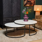 Salontafel Nova | Set van 2 | 90 cm | Wit marmer