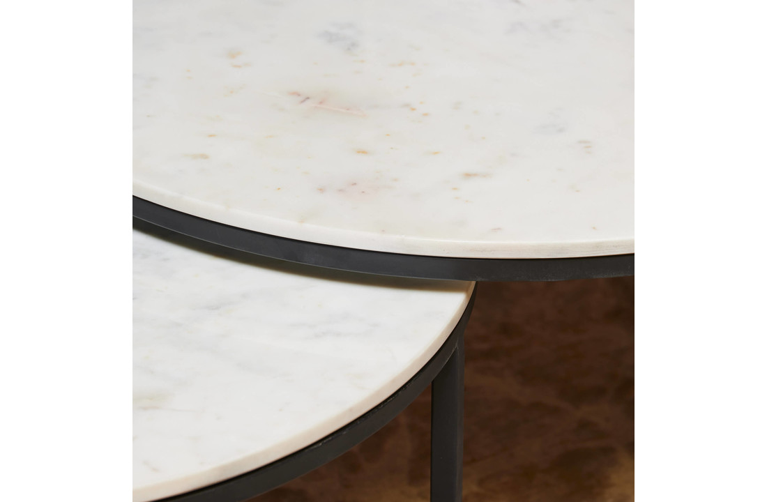 Salontafel Nova | Set van 2 | 90 cm | Wit marmer