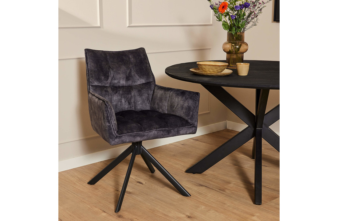 Eetkamerstoel Dani | Velvet Antraciet