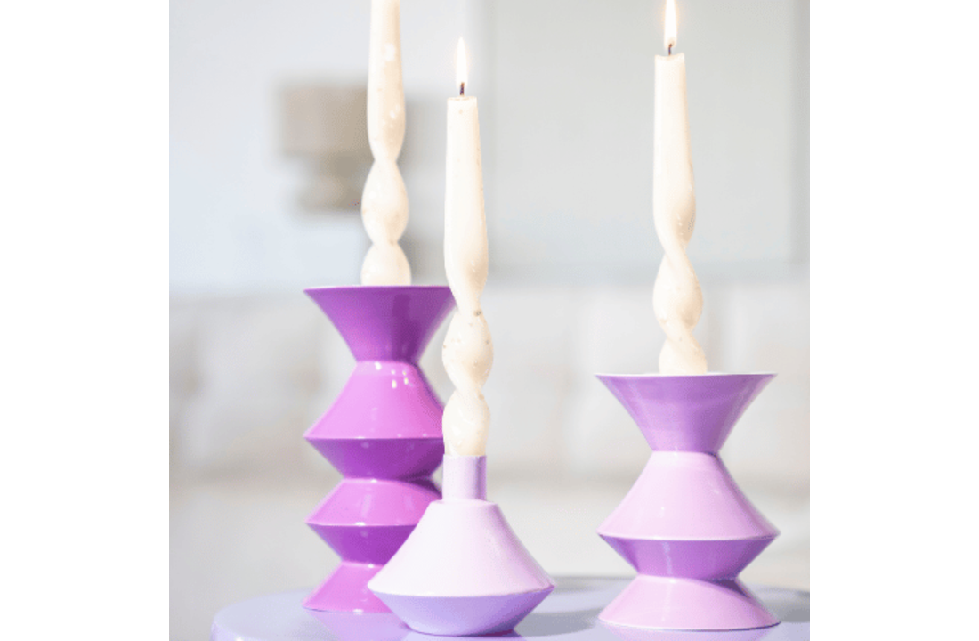 Kandelaar Yack - lilac (set van 3)