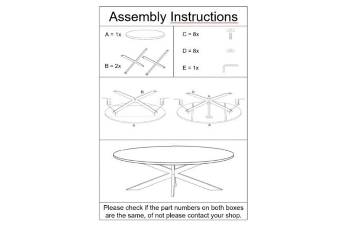 Ovale eettafel Brix Sturdy | 180 cm