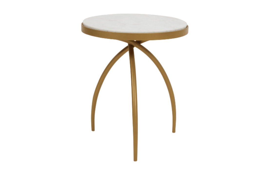 Bijzettafel Kay | Wit marmer 40 cm