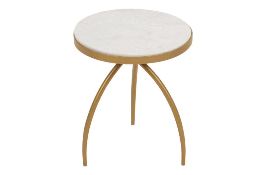 Bijzettafel Kay | Wit marmer 40 cm
