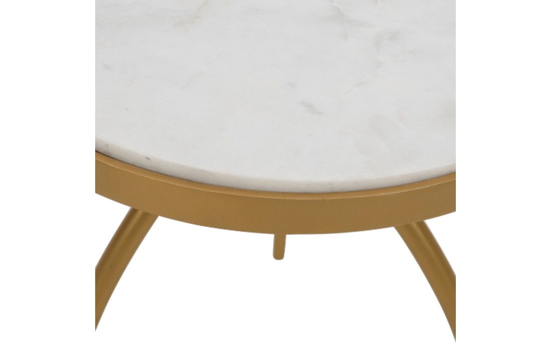 Bijzettafel Kay | Wit marmer 40 cm