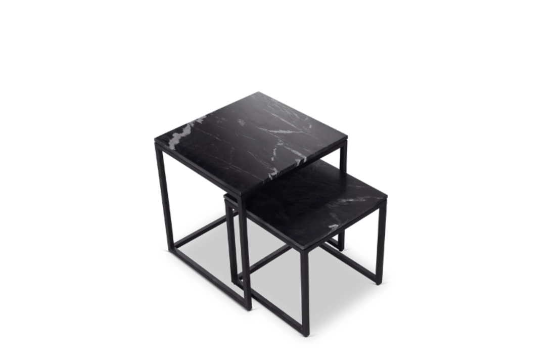Salontafel set Daan | Zwart marmer 50-40 cm