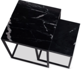 Salontafel set Daan | Zwart marmer 50-40 cm