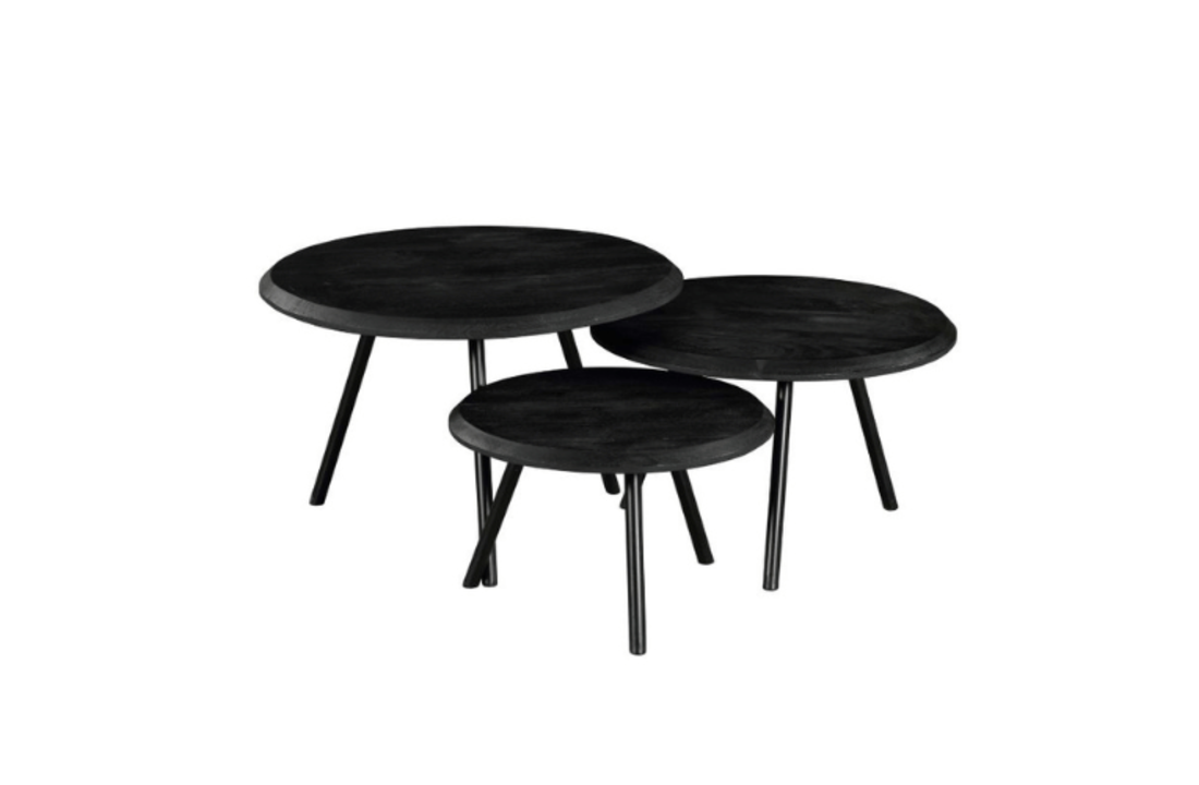 Salontafel Ohio Black | set van 3