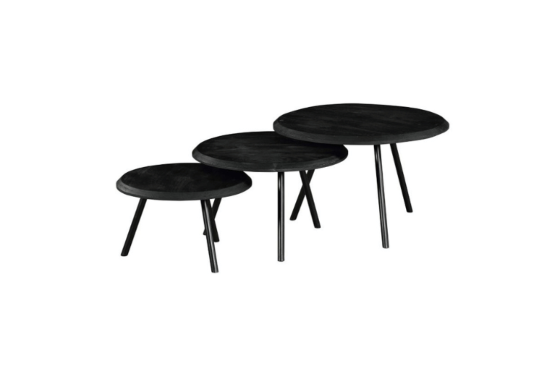 Salontafel Ohio Black | set van 3