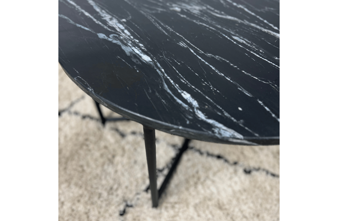 Salontafel Mex | Zwart marmer 75 cm