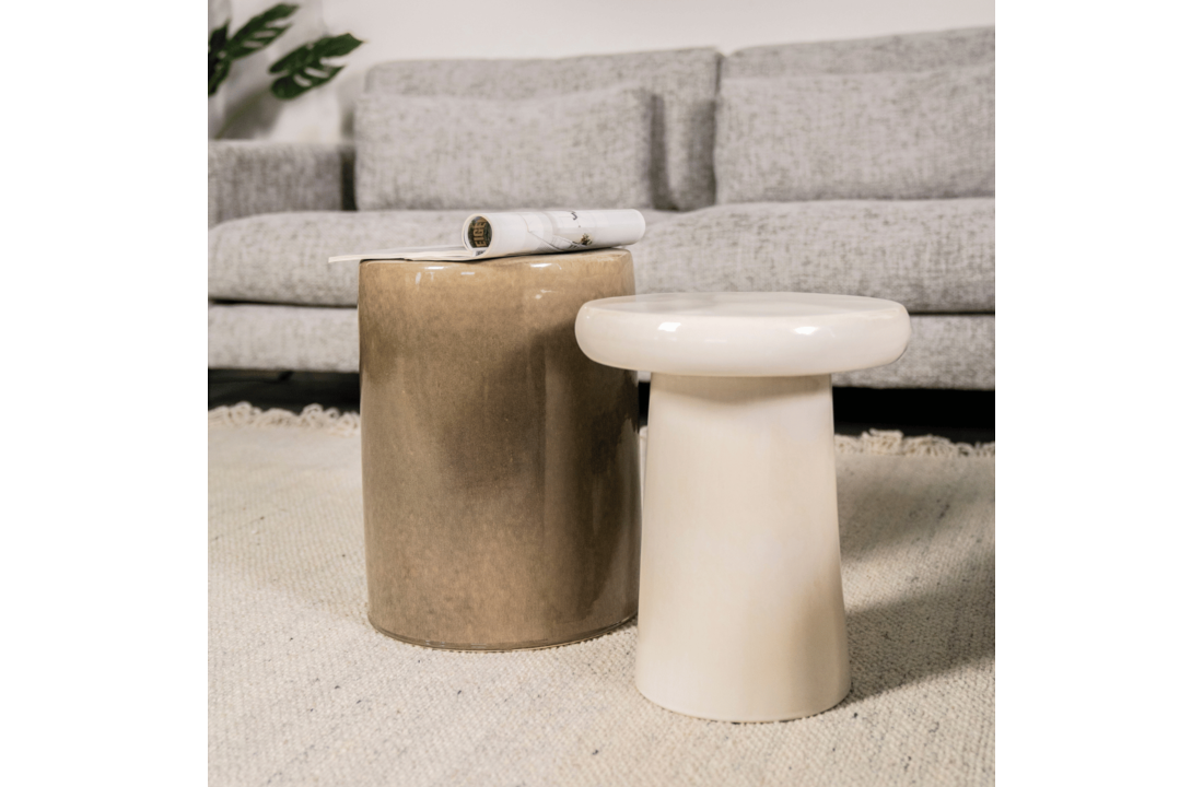 Bijzettafel Glaze - crème