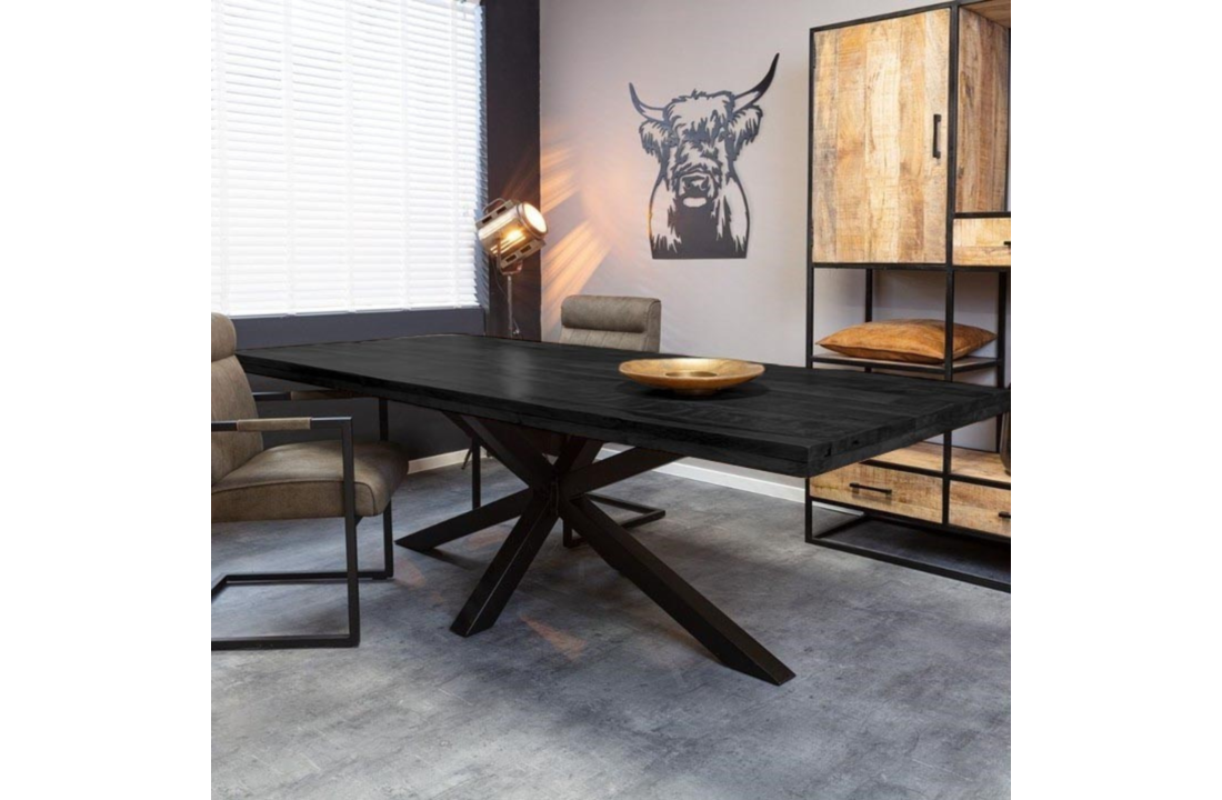 Mangohouten eettafel Denver Black | 240 cm