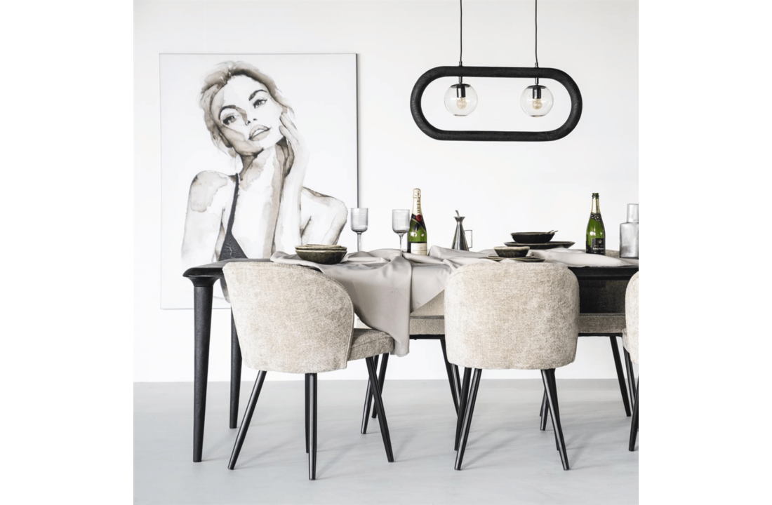 Eettafel Jiska 300x100 - zwart