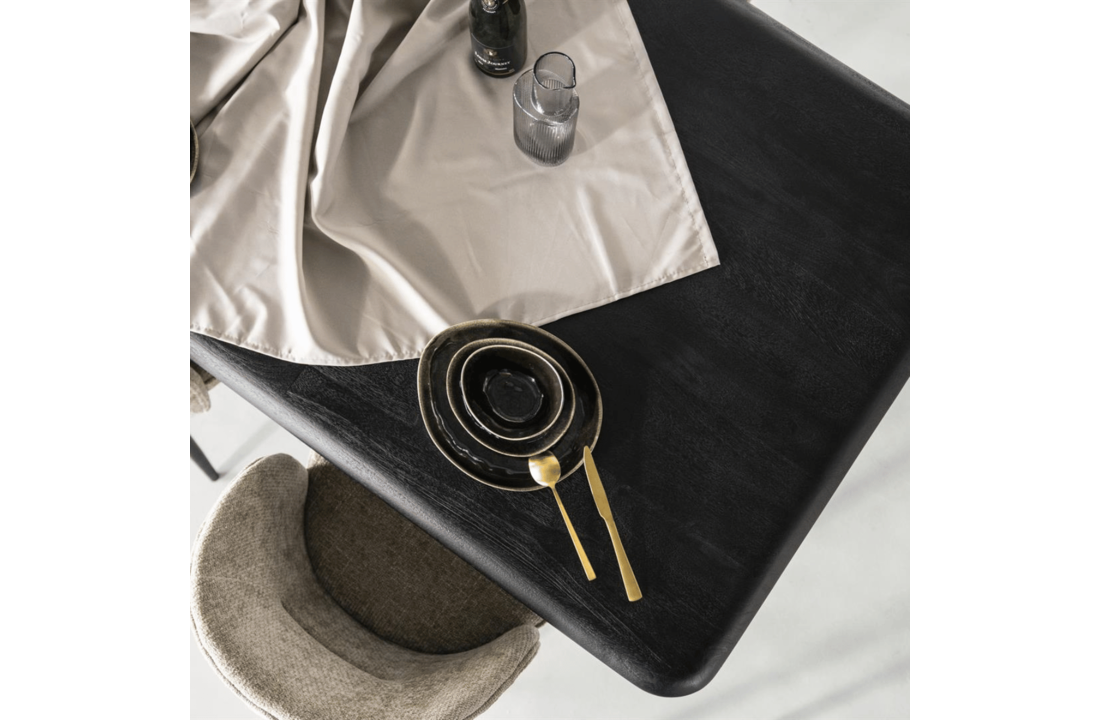Eettafel Jiska 300x100 - zwart