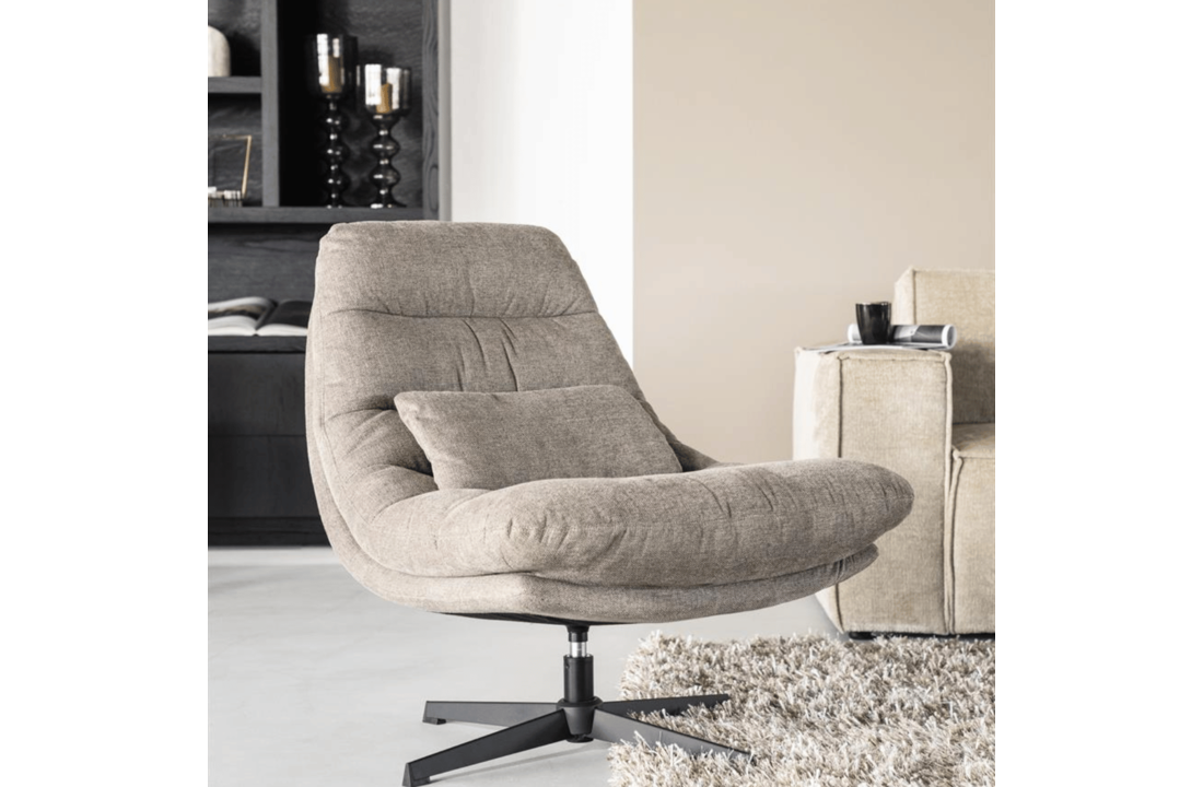 Fauteuil Cooper met kussen - bruin Houston