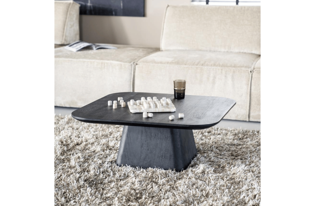 Salontafel Aron vierkant 80x80 - zwart