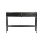 Sidetable Ray Black | Hout en metaal | 2 lades